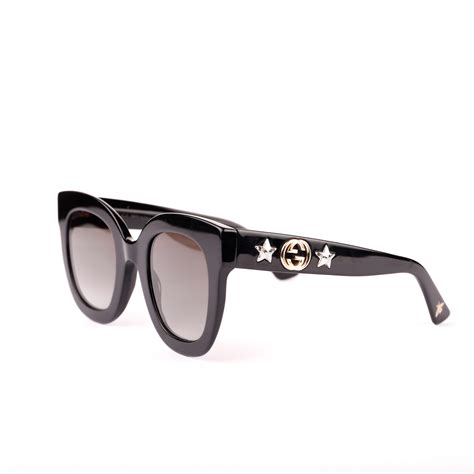 gucci round frame acetate sunglasses with star|More.